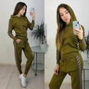 Casual 2 Piece Set Top and Pant Women Long Sleeve Suit Set Female