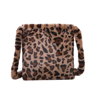 Fashion Leopard Print Crossbody Bag Women Plush Soft Casual Shoulder Messenger Bag 2020 Fluffy Female Handbag сумка женская