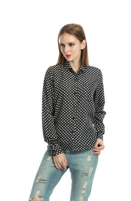 2020 new women's casual fashion shirt lapel long sleeve lip printed plaid bottoming shirt chiffon shirt
