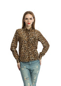 2020 new women's casual fashion shirt lapel long sleeve lip printed plaid bottoming shirt chiffon shirt