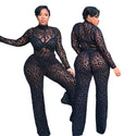 Womens Jumpsuits and Rompers Long Sleeve Sexy Transparent Lace Jumpsuit Club Outfit Black Jumpsuits Wholesale Dropshipping