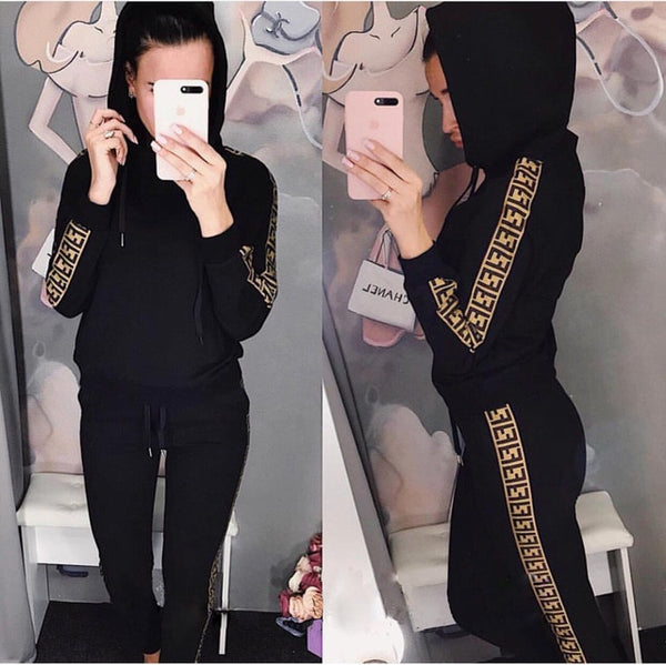 Women's Sets Autumn Hooded Sweatshirt and Pants Set Pullover Two Piece Outfits for Women's Tracksuit Sp133